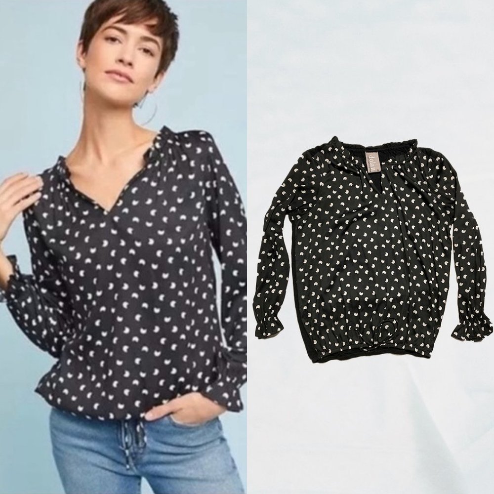 Anthropologie Dolan French Moon Quarter Blouse